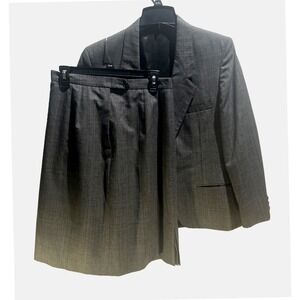 Ragalia Women Pinstripe Button A-Line Skirt Dress‎ 2 Pcs  Suit Sz 12 Made in USA